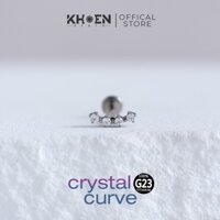 (1 Chiếc) Khuyên tai 4 Hạt đá cong nhỏ - Titanium G23 - Khoen store