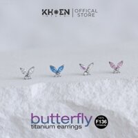 (1 Chiếc) Khuyên tai Bướm đá Nhỏ - Titanium F136 - Khoen store