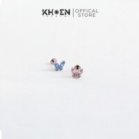 (1 Chiếc) Khuyên tai Bướm đá nhiều màu Titanium G23 - Khoen store