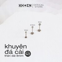 (1 Chiếc) Khuyên tai Đá cài thân 0.8 dài 8mm Titanium G23 - Khoen store