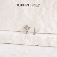 (1 Chiếc) Khuyên tai Thánh giá nhiều đá Titanium G23 - Khoen store