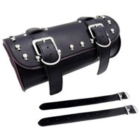 1 Chiếc Màu Đen Retro Hình Thùng Xe Máy Phía Trước Yên Xe Dụng Cụ Túi Da PU Hành Lý Túi Bảo Quản