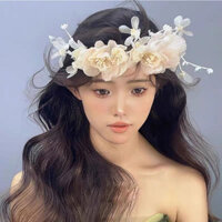 1 Chiếc Mới Cổ Tích Chuyển Màu Hồng Hoa Băng Đô Quấn Tóc Mũ Cho Cô Dâu Rừng Yêu Tinh Chụp Ảnh Ngoài Trời Cưới Ảnh Phụ Kiện Tóc