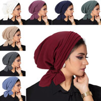 1 Chiếc Mũ Bò Nữ Mũ Turban Mũ Hijab Mũ Đuôi Dài Quấn Mũ Co Giãn Mũ Chemo Mũ Trùm Đầu Mũ Rụng Tóc Khăn