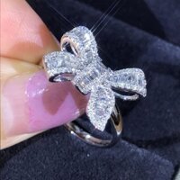 1 Chiếc Nơ Nơ Nơ Nơ Nơ Bling Zircon Đá Nhẫn Nữ Thời Trang Cưới Đính Hôn Trang Sức