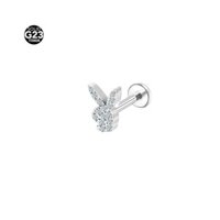 1 Chiếc Titan Thỏ Mũi Nhẫn Chống Dị Ứng tragus Tai Nhỏ Xương Móng Tay Khuyên Trang Sức