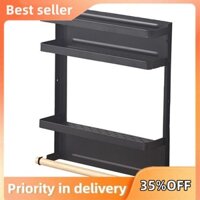 1 Chiếc Treo Tủ Lạnh Kệ Gia Vị Kệ Treo Tường Kệ Tủ Lạnh (Đen) Dễ Sử Dụng