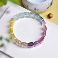 1 Chiếc Tự Nhiên Fluorite Lắc Tay Pha Lê Thạch Anh Trang Sức Co Giãn Lắc Tay Trẻ Em Quà Tặng Sinh Nhật 10X15MM