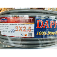 1 CUÔN  100M - DÂY DAPHACO 3X2.5 DÂY ĐIỆN 3 RUỘT VỎ BỌC XÁM CUỘN 100M