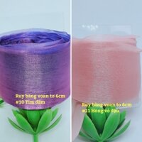 1 cuộn 45 mét Ruy băng voan tơ làm nơ tóc kẹp tóc