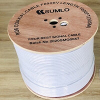 1 Cuộn CÁP ĐỒNG TRỤC RG6 1 lớp bạc chống nhiễu Model: F690BV Hãng: SUMLO Hàng nhập khẩu chính hãng loại tốt