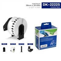 1 Cuộn Giấy Nhiệt DK-22225 Nhãn 38mm * 30,48m Tương Thích Liên Tục Brother Nhãn Máy In Giấy Trắng DK22225 Cho Brother QL Máy In Nhãn QL QL-500 QL-570 Máy Dán Nhãn