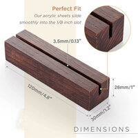 1 Đế gỗ để ảnh Toploader, giá đỡ card, lịch bàn trang trí - Màu trắng và nâu gỗ - Nâu gỗ