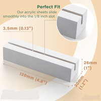 1 Đế gỗ để ảnh Toploader, giá đỡ card, lịch bàn trang trí - Màu trắng và nâu gỗ - Trắng