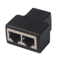 ❤1 Đến 2 Cách LAN Ethernet Mạng RJ45 Bộ Chia Cổng Kết Nối Adapter Đen