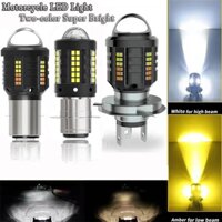 1 Đèn Pha LED T19 P15D H4 H6 1209 73SMD DC12V-60V 8000LM Hai Màu Siêu Sáng Dành Cho Xe Mô Tô