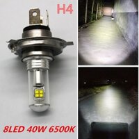 1 Đèn Pha Xe Máy h4 40w cob 8led Siêu Sáng