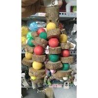 1 đồ chơi gỗ gạo (mẫu số 7) cao cấp nhập khẩu danh cho các dòng vẹt sun,ring,xích, caique, hahn, cockatoo,xám, macaw