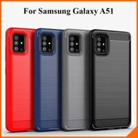 [1 Đổi 1] Ốp lưng dẻo Samsung Galaxy A51 vân sợi cacbon chống sốc Rugger Amor