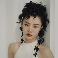 1 đôi bông tai cô dâu hoa lan chuông bất đối xứng kiểu Pháp retro mới, phụ kiện studio chụp ảnh đám cưới