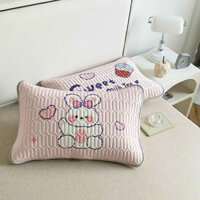 [1 Đôi] Gối điều hoà cao su non ruột bông trắng 50x70cm HANNA BEDDING (Chất giống chiếu điều hoà loại dày 0.6)