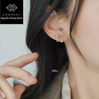 1 Đôi khuyên tai bạc mới lạ, chốt bi xoáy ren chắc chắn