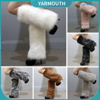 1 Đôi Tất Chân Giả Lông Cáo Giữ Ấm Màu Trơn Co Giãn Thời Trang Cho Nữ