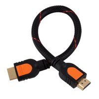 1 Foot short HDMI Cable for HD TV 3D 1080p One Feet HDMI 1.4 braided gold