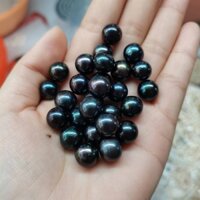 1 Giá Rẻ 11-12 Mm Màu Đen Hình Tròn Edison Ngọc Trai Rời Hạt DIY Chất Liệu Trang Sức