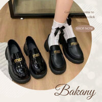 1 Giày Nữ Đế Cao Miu Miu, Giày Oxford Nữ Đẹp 2 Loại Da Bóng - Mềm Cao Cấp Full Box (Size Chuẩn) 2