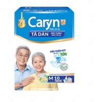 1 Gói Tã dán Caryn M10 Siêu thấm Đệm thấm xanh bảo vệ vùng xương cụt - Vòng bụng 61-106cm- Date luôn mới
