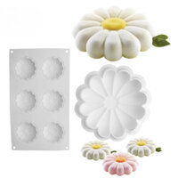 1 hoặc 6 Tế Bào Hoa Cúc Thiết Kế Khuôn Bánh Silicon Món Tráng Miệng Máy Nướng Bộ Nhà Bếp Mousse Khuôn Đảng Bánh Ngọt Dụng Cụ Nướng Bánh
