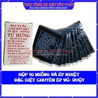 1 Hộp 10 Miếng Keo Vá Ép (16x11cm) Vá Ép Vỏ - Ruột Xe Máy Ô tô Xe Hơi Cao Su Non Ép Chín Nhiệt Hãng Tứ Hưng