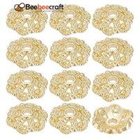 1 Hộp 100 Cái / hộp Miếng Đệm Hạt Mũ Mạ Vàng Đồng Hồ Filigree Hạt Mũ 6 Miếng Hoa Cuối Mũ Cho Vòng Tay Vòng Cổ DIY Trang Sức Làm Đồ Thủ Công Tiếp Liệu