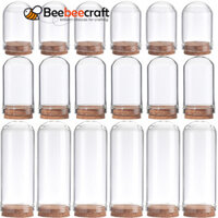 1 Hộp 12 Chiếc Áo Chuông Bình Trưng Bày Vỏ Kính Màn Hình Vòm Có Đế Gỗ 1.44 / 1.75 / 2.82 inch Lọ Thủy Tinh Nhỏ Bình Trưng Bày Bình Trang Trí Cho Hoa Vỏ Bảo Quản Đảng Ủng Hộ