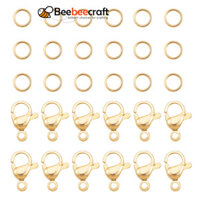 1 Hộp 120 Chiếc 4 Mm 304 Thép Không Gỉ Nhảy Nhẫn Với 60 Chiếc Tôm Hùm Móng Vuốt Cho Bông Tai Vòng Tay Vòng Cổ Mặt Dây Trang Sức DIY Thủ Công Làm Vàng