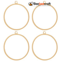 1 Hộp 20 Chiếc Tròn Mở Sau Viền Mặt Dây Chuyền Mạ Vàng Đồng Vòng Tròn Rỗng Khuôn Quyến Rũ Có Vòng Cho DIY Ép Hoa Nhựa Thủ Công Trang Sức Làm