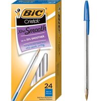 1 hộp 24 Bút bi BIC ngòi Siêu Êm Cristal Xtra Smooth Ball Point Pen, cỡ ngòi 1.0 mm, màu xanh dương hoặc đen