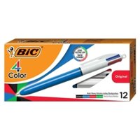 1 Hộp 3/ 12 Bút bi 4 màu mực siêu nhiều BIC 4-Color Retractable Ballpoint Pen, Cỡ ngòi Medium Point (1.0mm)