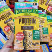 (1 Hộp) 30 thanh ngũ cốc Protein socola Nature Valley chuẩn Mỹ Peanut Butter Dark Chocolate Chewy Bars