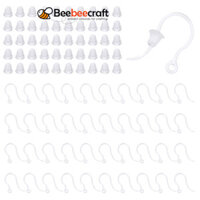 1 Hộp 300 Chiếc Móc Bông Tai Nhựa Trong Suốt Móc Bông Tai Có Mặt Sau Bông Tai An Toàn Bông Tai Cá Móc Đạn Bông Tai Lưng Cho DIY Bông Tai Làm 17x12mm