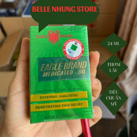 1 Hộp Dầu Gió Xanh 2 Nắp Con Ó Eagle Brand Medicated Oil Mỹ - 24ML, Hàng Chính Hãng Singapore Tiêu Chuẩn Mỹ Cao Cấp