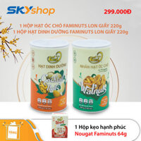 1 Hộp hạt óc chó vị tự nhiên FAMINUTS WALNUTS 200g + 1 Hộp hạt dinh dưỡng FAMINUTS COCKTAIL NUTS - Tặng 1 hộp kẹo hạnh phúc FAMINUTS NOUGAT vị dâu 64g