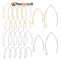 1 Hộp Móc Bông Tai Inox 304 Có Vòng Ngang Màu Hỗn Hợp 80 Cái / hộp