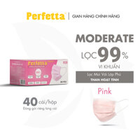 1 HỘP - PERFETTA MODERATE - Khẩu Trang Y Tế Chất Lượng Cao, Kháng Khuẩn, Chống Bụi Mịn, 3 Lớp, Bảo Vệ Tối Ưu - 50 cái hộp - HỒNG