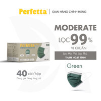 1 HỘP - PERFETTA MODERATE - Khẩu Trang Y Tế Chất Lượng Cao, Kháng Khuẩn, Chống Bụi Mịn, 3 Lớp, Bảo Vệ Tối Ưu - 50 cái hộp - Xanh Hunter