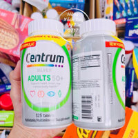 1 Hũ 325 viên uống bổ sung vitamin khoáng chất Centrum silver adults 50+ tuổi hàng chuẩn Mỹ