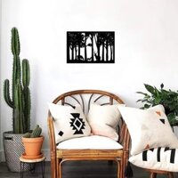 1 Hươu Và Cây Trong Rừng Kim Loại Treo Tường Nghệ Thuật Trang Trí Tường Kim Loại Điêu Khắc 14.6 "x22" Phòng Khách / Trang Trí Nhà Cửa
