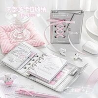 1 Ins Ballet Thẩm Mỹ Ruy Băng Viền Rời Sổ Tay Dễ Thương Đa Năng Cô Gái Sổ Lưu Niệm Tạp Chí Thẻ Bút Lớp Bảo Quản