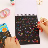 1 * Kawaii 4 Màu Dùng Học Phép Thuật Tranh Đen Bìa Cứng Vẽ Hình Đồ Bộ Sách Học Sinh Bị Nhòe Tập Sách Laptop Kid nét Vẽ Của Phác Thảo